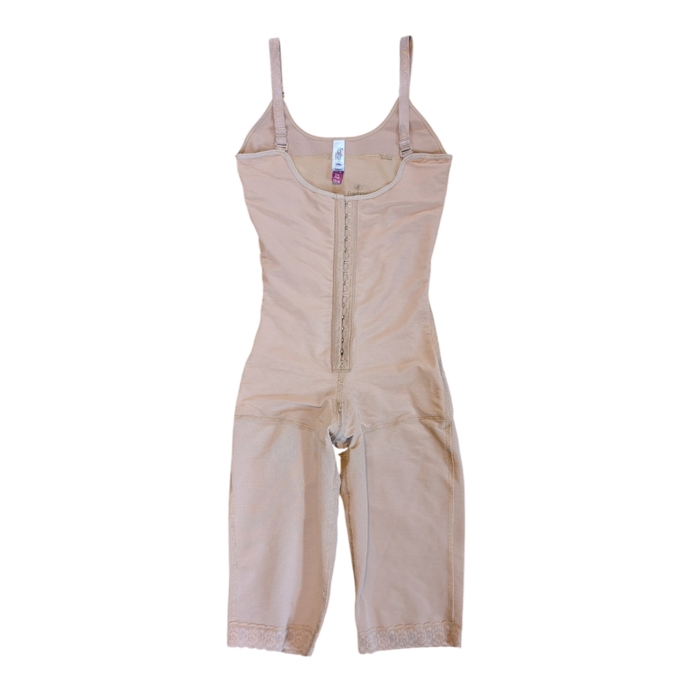 Fajitex Compression Mid Thigh slimming body shaper Beige Hook And Eye Zip Crotch